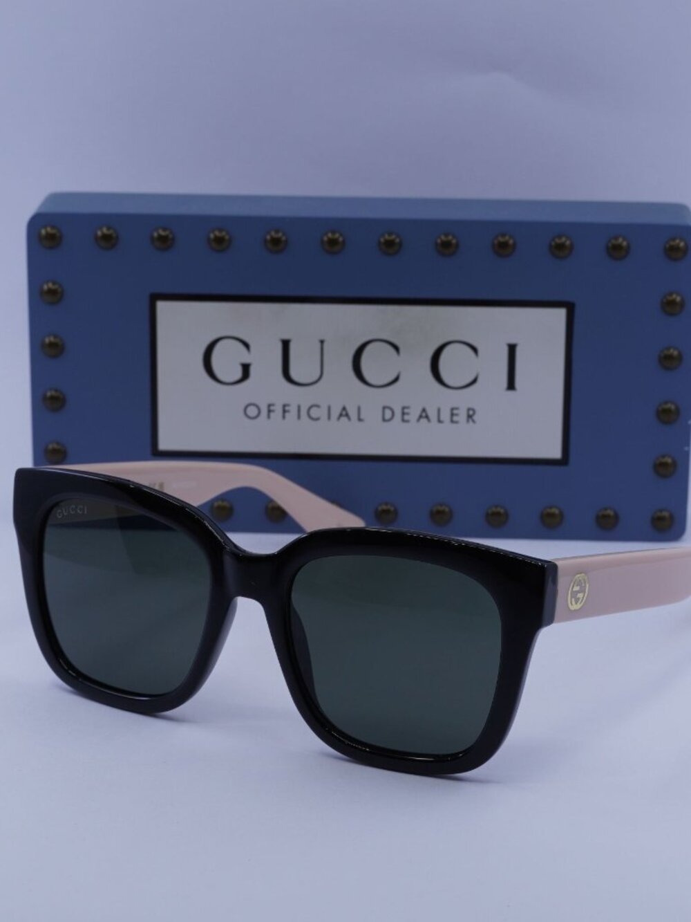Gucci GG1338S 006 Square Sunglasses - Black / Pink / Grey